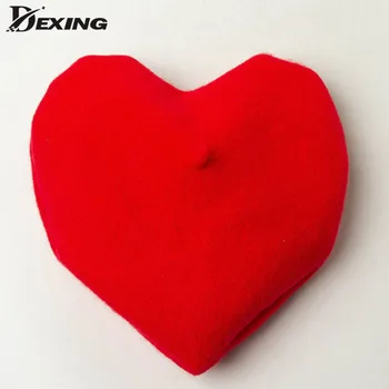 

Heart Shape Beret Women Berets Female Autumn Winter Wool Beret Solid Color Warm Wool Hats French Hat New Fashion Cap
