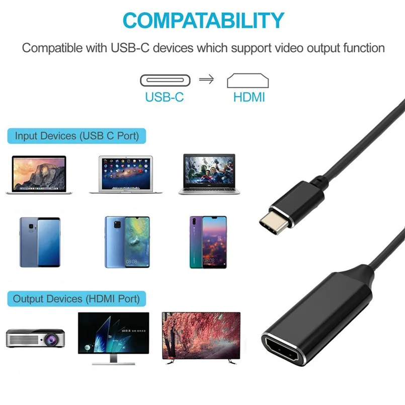Multi-function Type-C to HDMI HDTV Adapter Cable For Samsung Galaxy Note10+ 40AUG213