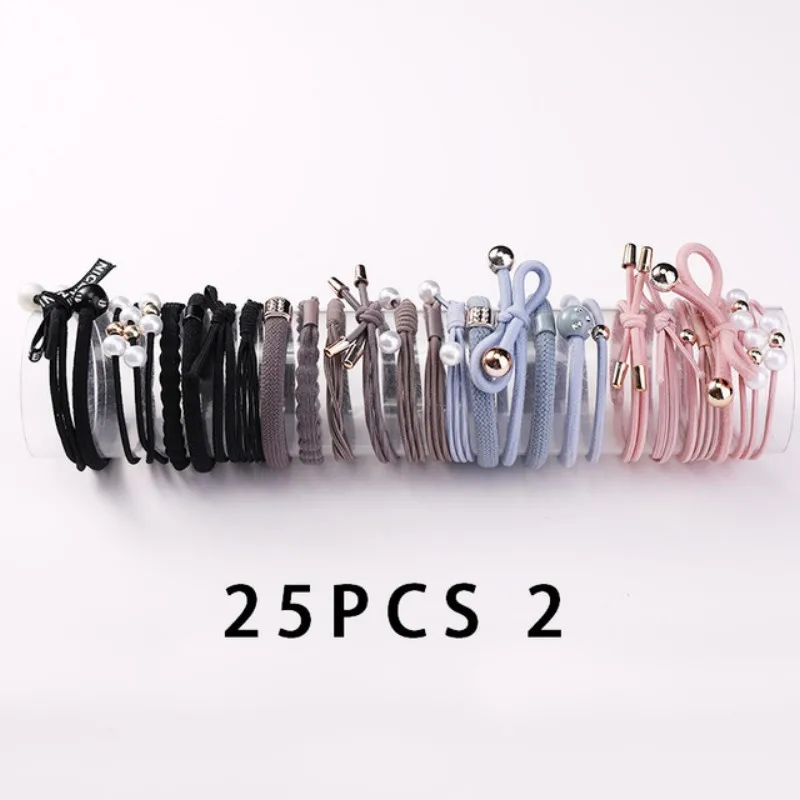 20/25 Pcs Scrunchies for Girls Hair Ties Pearl Elastic Hair Bands for Women Hair Holder Headbands Stretchy Hairbands Headwear