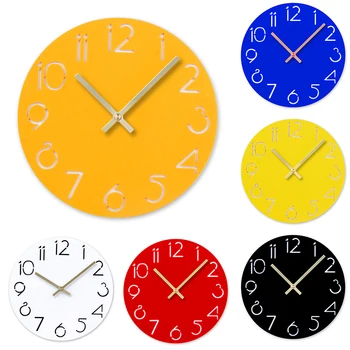 

Acrylic Cartoon Number Wall Clock Home Decor Silence Clock, Yellow