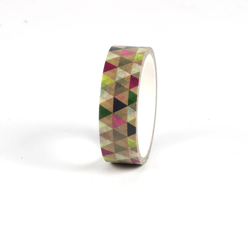 NEW 1X Cute Colored Triangle Christmas Washi Tape for DIY Planner Scrapbooking Decorative Masking Tape School Office Supplies