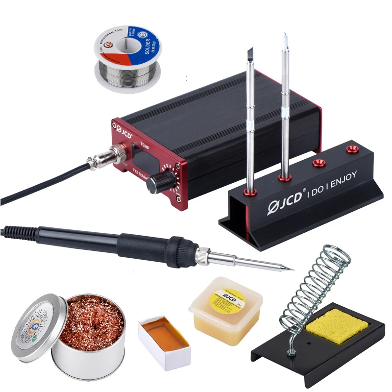 

JCD T12 Electronic Welding Iron Soldering Station DIY Tips Electric soldering Iron Aluminum Alloy Case Welding Tools Equipments