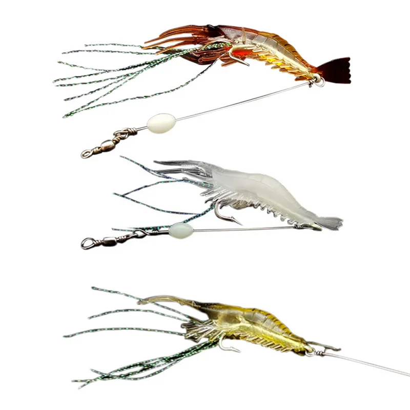 

High-fidelity Fishing Lure Imitation Bait Plastic Fishhooks Lake River Ocean Fishing Fishhooks Fake Shrimp Fishing Hooks