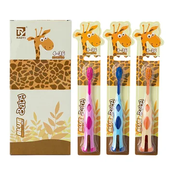 

Single pack cute giraffe Super soft bristles children's toothbrush two-three-four-five-six years old cartoon family baby toothbr