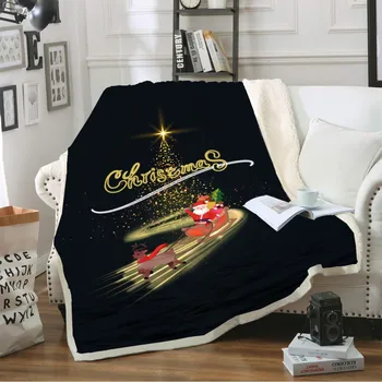 

Custom Merry Christmas Serise Fleece Throw Home Blanket Nap Warm Cozy Coral Blanket on Sofa Bed 150x200cm Sherpa Fleece Blanket