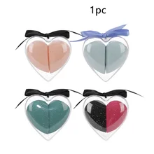 2 шт. Мягкий моющийся косметический для лица практический порошок слоеный эластичный в форме сердца коробка не латексное ворсовое покрытие влажное сухое использование инструмент для макияжа