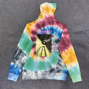 

Travis Scott ASTROWORLD World Mix Tie-dye Style Hoody Women Men Hoodie Sweatshirt Hiphop Streetwear Oversize Men Hoodie Pullover