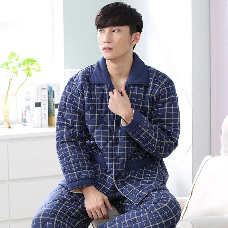 Blue checkered pajamas Outlet