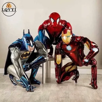 

1PC small 55x63cm 3D Spider iron hero Batman Balloons the Avengers Hero Boy Kids Birthday Party Decoration Baby Boys Kids Toy
