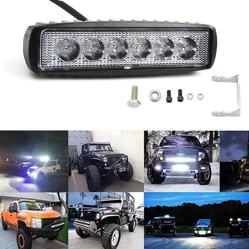 1 piece 18w LED Worklight Lamp Spotlight Floodlight Led Day Time Running Spot Offroad Tractor 4x4 Motorcycle External Light Bar |