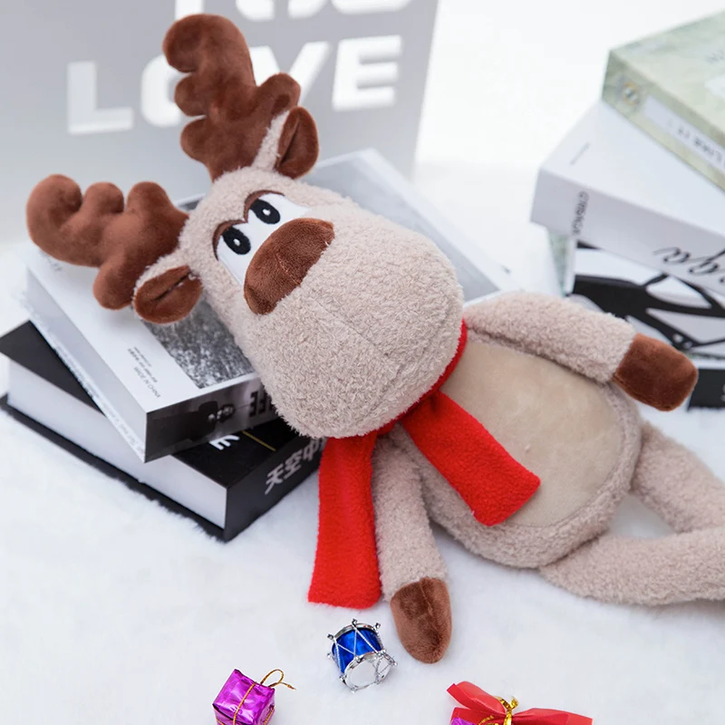 Scarf Reindeer Cute Elk Plush Doll high quality stuffed Toy Christmas Decoration soft Gift for kids