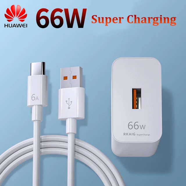 Original HUAWEI P50 Pro Charger 66W EU US Fast charge Travel adapter 6A SuperCharge USB Type C Cable For Mate 40 pro+ 30 P40 Pro 1