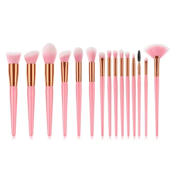 

Makeup Brush Set 15pcs High Quality Natural Synthetic Hair Make Up Brush Tools Kit Professional Face Makeup Brushes Y