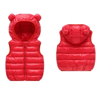 Baby Children Warm Down Vest 2022 Spring Toddler Cartoon Waistcoat Kids Outerwear Vest Infant Clothing Boy Girls Hooded Jackets 3