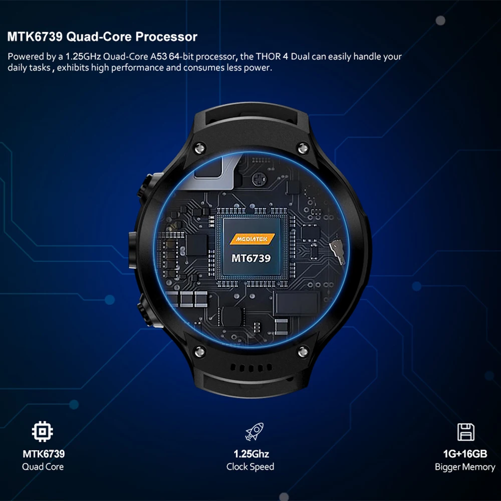 Новинка zeblaze Thor 4 Dual 4G SmartWatch 5.0MP+ 5.0MP двойная камера Android часы 1," AOMLED дисплей gps/ГЛОНАСС 16 Гб Смарт часы для мужчин