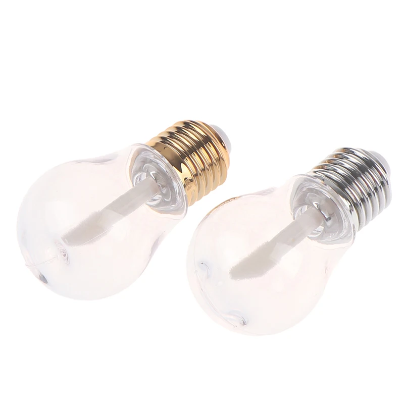 

AACAR 5Pcs Plastic Refillable Light Bulb Shaped Empty Bottles Clear Lip Gloss Tubes