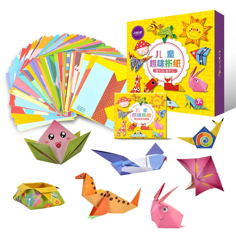 

54 pcs Children DIY Origami book for animal pattern 3D puzzles paper craft production learning Learning Toys For Children