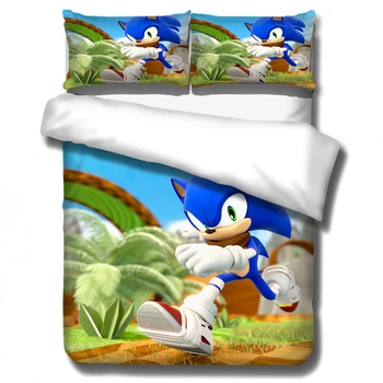 

New 3D Sonic The Hedgehog Bedding Set Super Mario Bros Duvet Covers Pillowcases Twin Full Queen King Comforter Bedding Sets