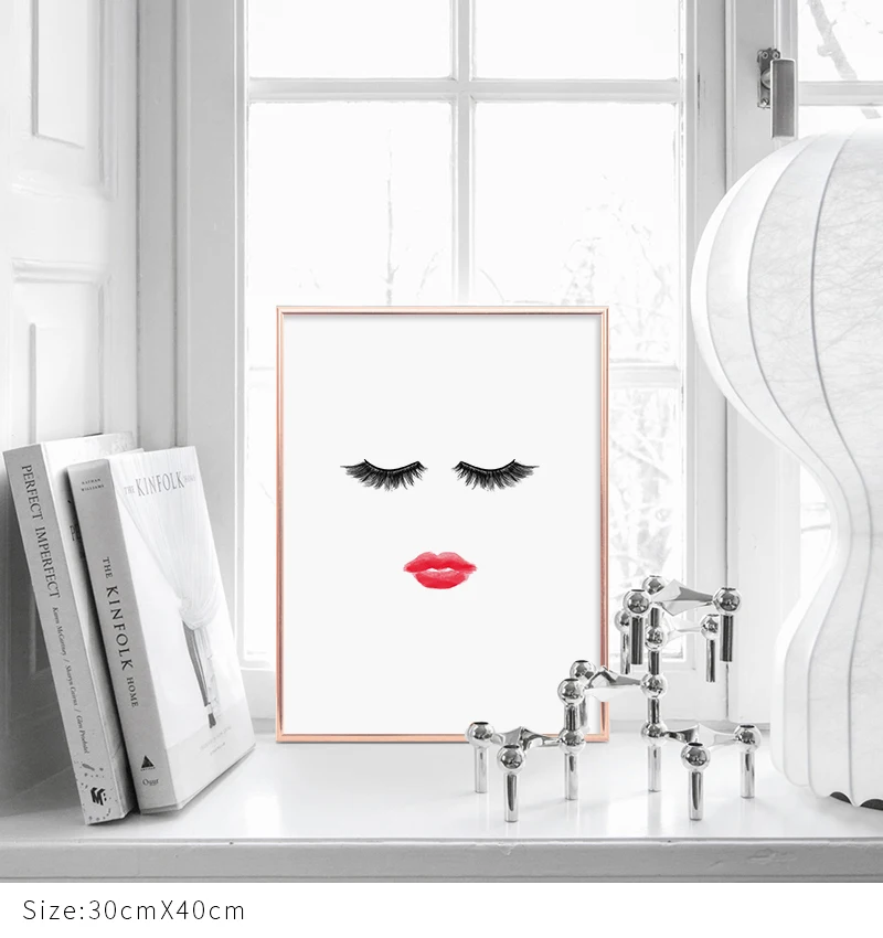 Modern Lashes Fashion Canvas Poster Painting Wall Art Eyelashes Print Makeup Wall Picture Decorative for Girl Room Salon Decor