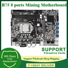 

B75 Motherboard 8 GPU Graphics Card DDR3 DIMM RAM ETH Bitcoin Ethereum Miner Rig SATA LGA1155 Cable BTC B75 Mining Motherboard