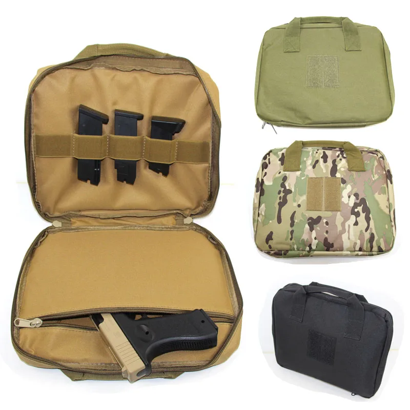 

Concealed Carry Pistol Pouch Hand Gun Carrier Handgun Bag Case Shooting Range Bag With 5 Magazine Slots Outdoor Hunting Bag Case