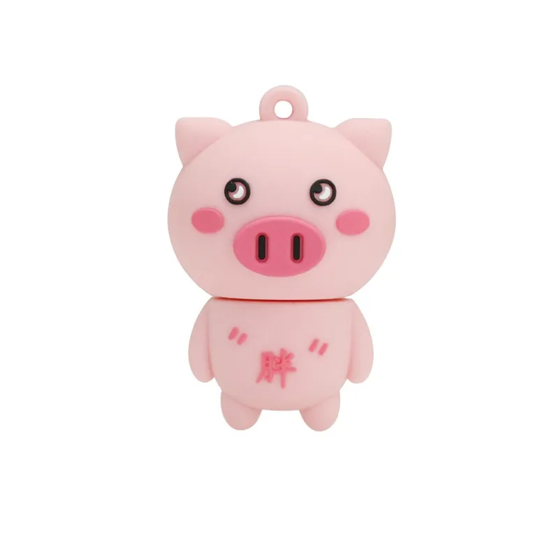 USB 2.0 Cute Cartoon Little Pink Pig Usb Flash Drive Pendrive 4GB 16GB 32GB 64GB 256GB Memory Stick Pendrives Thumb Drive Gifts usb drive bulk