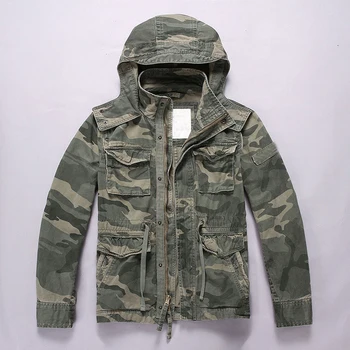 

Men's Casual Cargo Jackets With Multi Pockets Military Style Tactical Outerwear With Removable Hood Camo Clothing