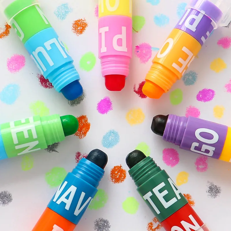 6 Color In 1 Highlighter Marker Pen Creative Stitching Solid Fluorescent Pen Graffiti Painting Pens Kawaii Stationery highlighter pen highlighter marker