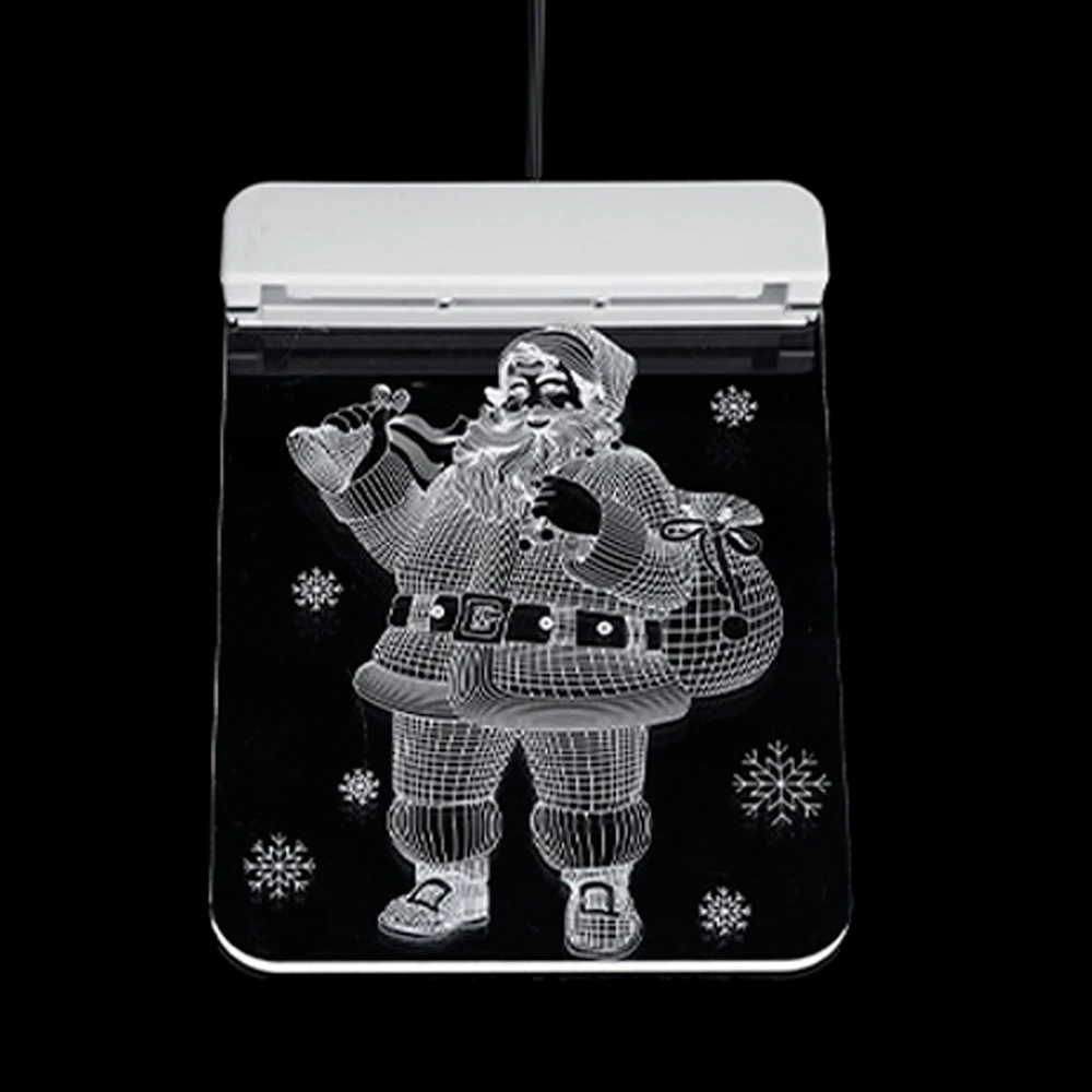 Светодиодный светильник-гирлянда s Рождественский светильник s красивый экономичный 3D колокольчик на присоске Снежинка новогодний светодиодный светильник на присоске Санта Клаус