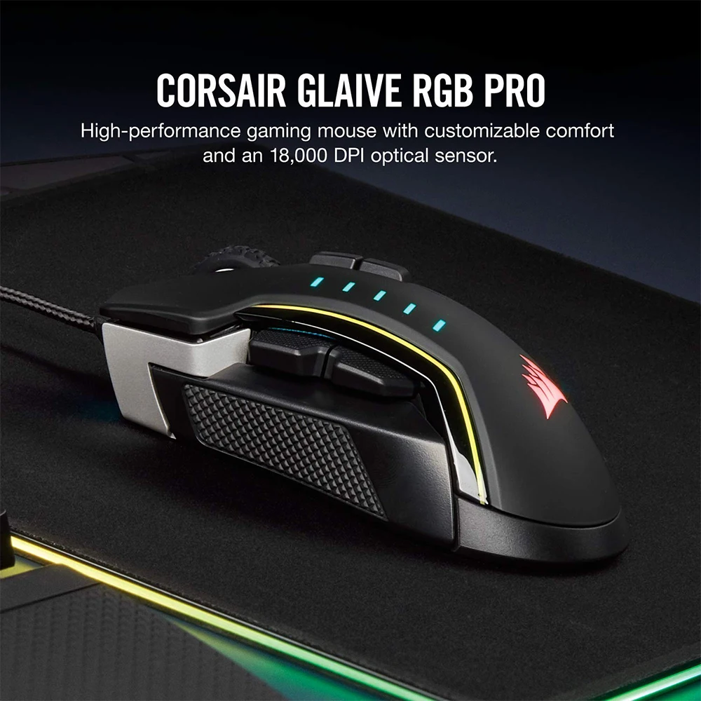 Corsair-Glip Proゲーミングマウス,GPS,バックライト付き,rgb pro,18000 dpi,光