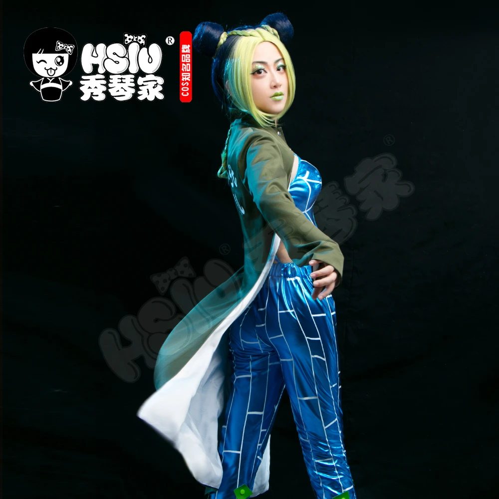女性のためのグリーンスタイルのコスプレジャンプスーツ スポーツウェアセット 漫画のジョジョの奇妙な冒険のコスプレコスチューム 新しいスタイル Anime Costumes Aliexpress