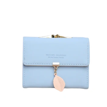 

PU Leather Fashion Leaf Tassel Clutch Portable ID Credit Card Holder Purse NEW Women's Short Wallet