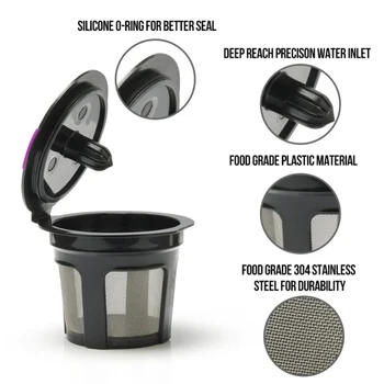 

Refillable Coffee Capsule Reusable Coffee Filter Holder Pod Compatible With KEURIG 2.0, 1.0 Stainless Steel 304 Mesh kitchen