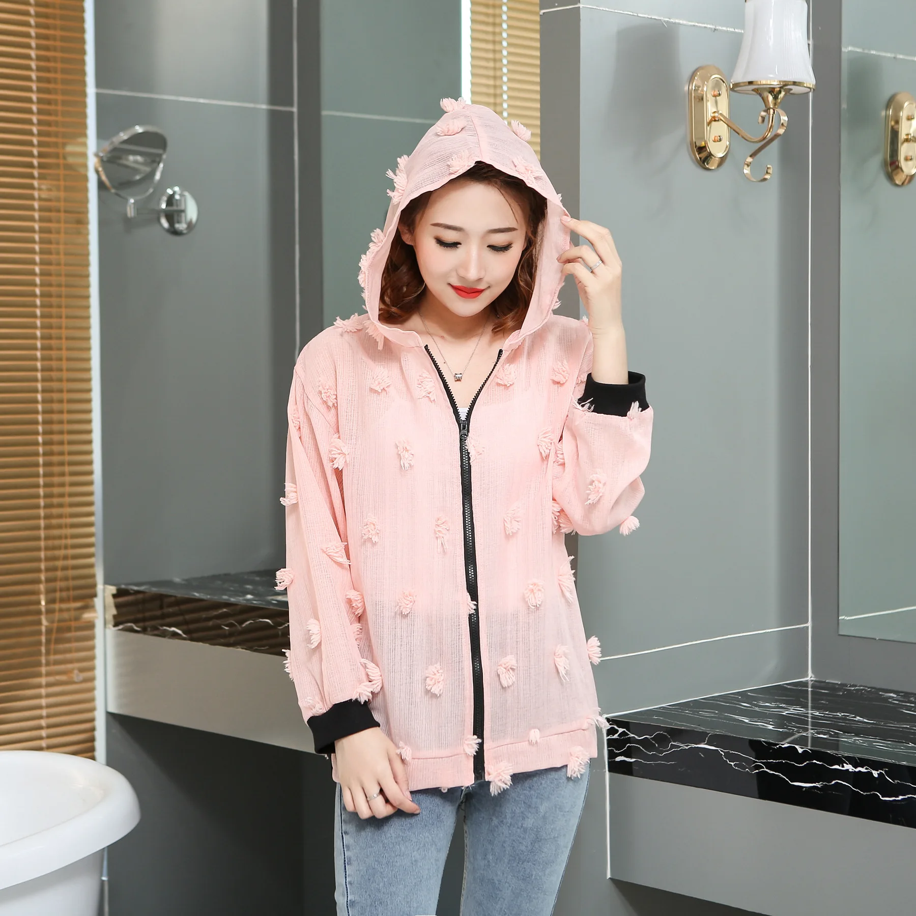 Summer Women sun proof Clothing Oversize Tops Fashion Long Sleeve Loose