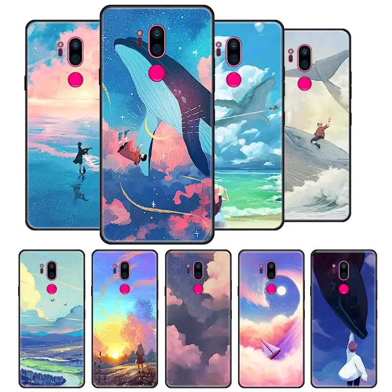 Розовый небо облака Большой АРТ эстетичный чехол для LG K50s K51s K40 K40s K41s K61 G6 Q51 Q60 Q61 Q70