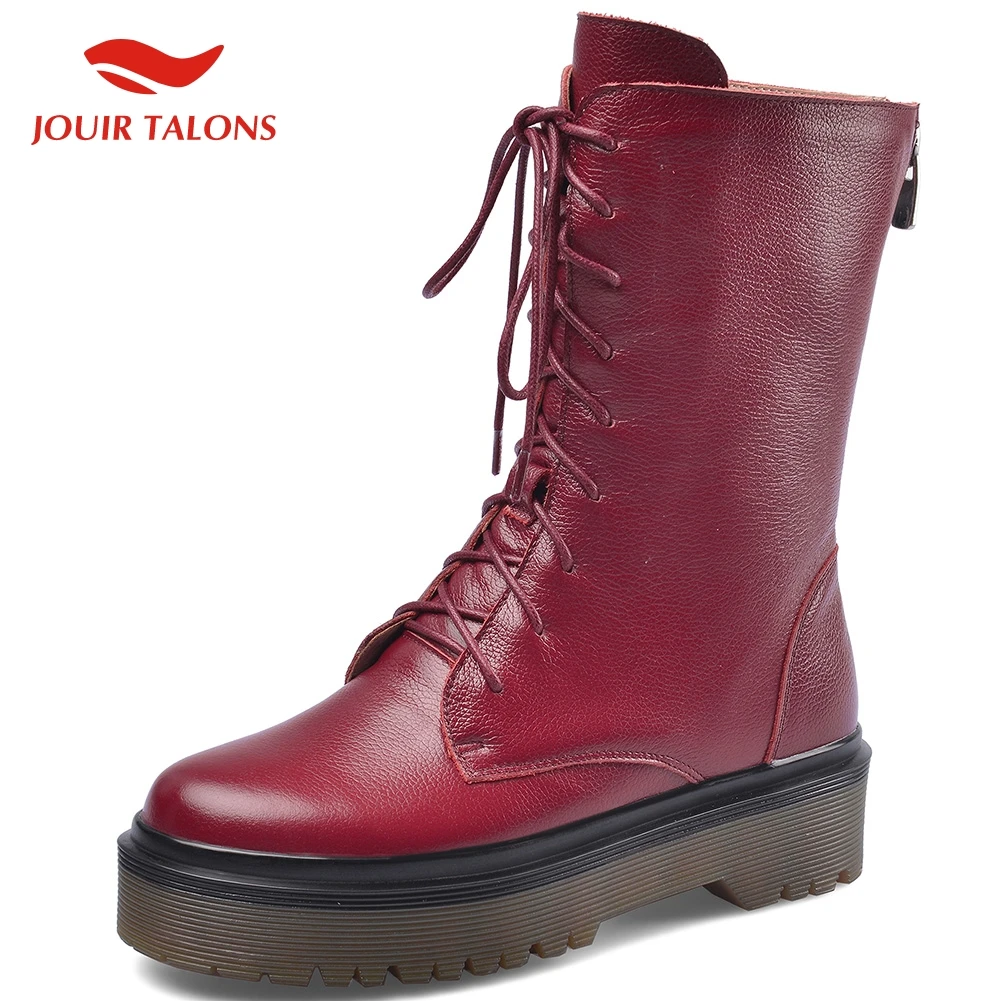 

JOUIR genuine Cow Leather 2020 New Fashion Size 33-43 Autumn Winter Boots Woman Shoes Women Zip Up Ankle Boots Women Shoes