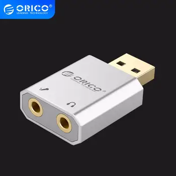 

ORICO External USB Sound Card Stereo Mic Speaker Headset Audio Jack 3.5mm Mini Cable Adapter Free Drive For PC Laptop