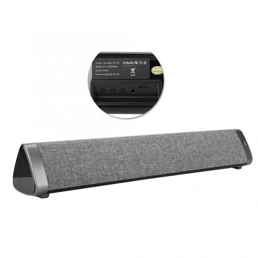 LP1811 беспроводной Bluetooth динамик звуковая панель стерео динамик 10 Вт Высокая мощность для телефона ТВ сабвуфер динамик с пультом дистанционного управления