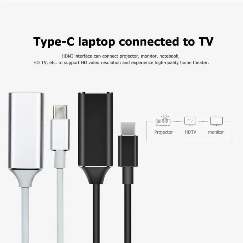 Usb type C к HDMI адаптер с широким спектром применения простота алюминиевого сплава 4 к 2 к 30 Гц HDMI экранный преобразователь