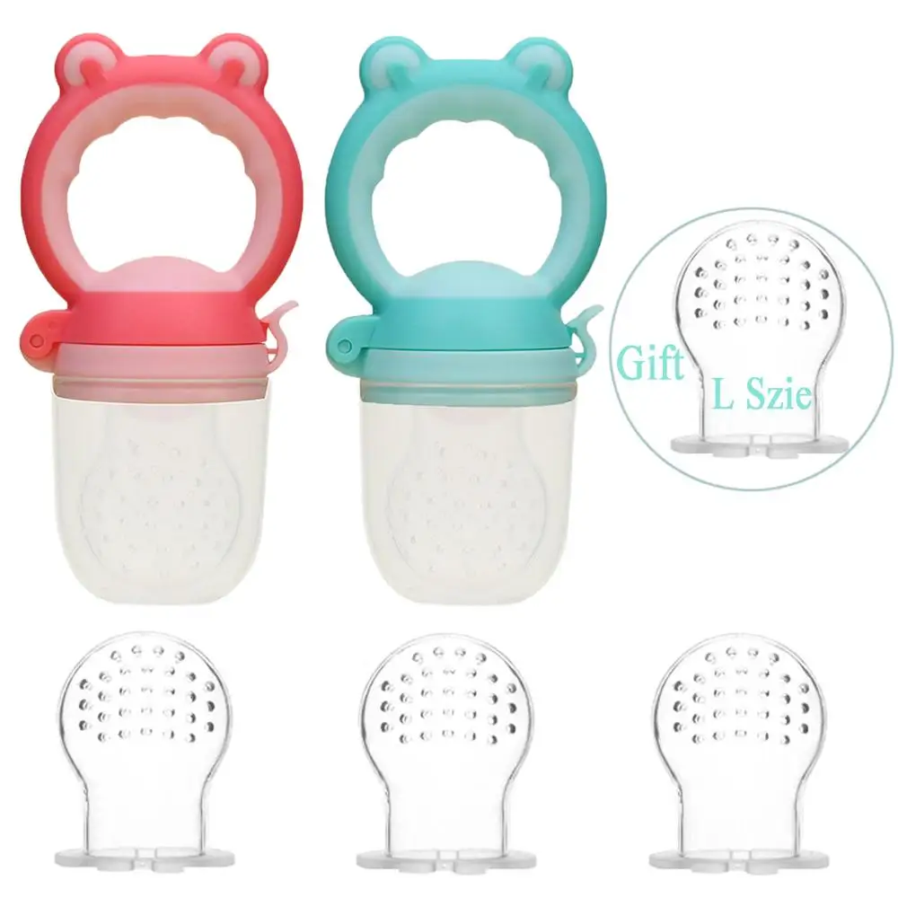 

Baby Silicone Pacifier Feeder Baby Fresh Food Fruit Feeder Pacifier Nipple Teether Soother Feeding Pacifier Bottle and 3 Nipples