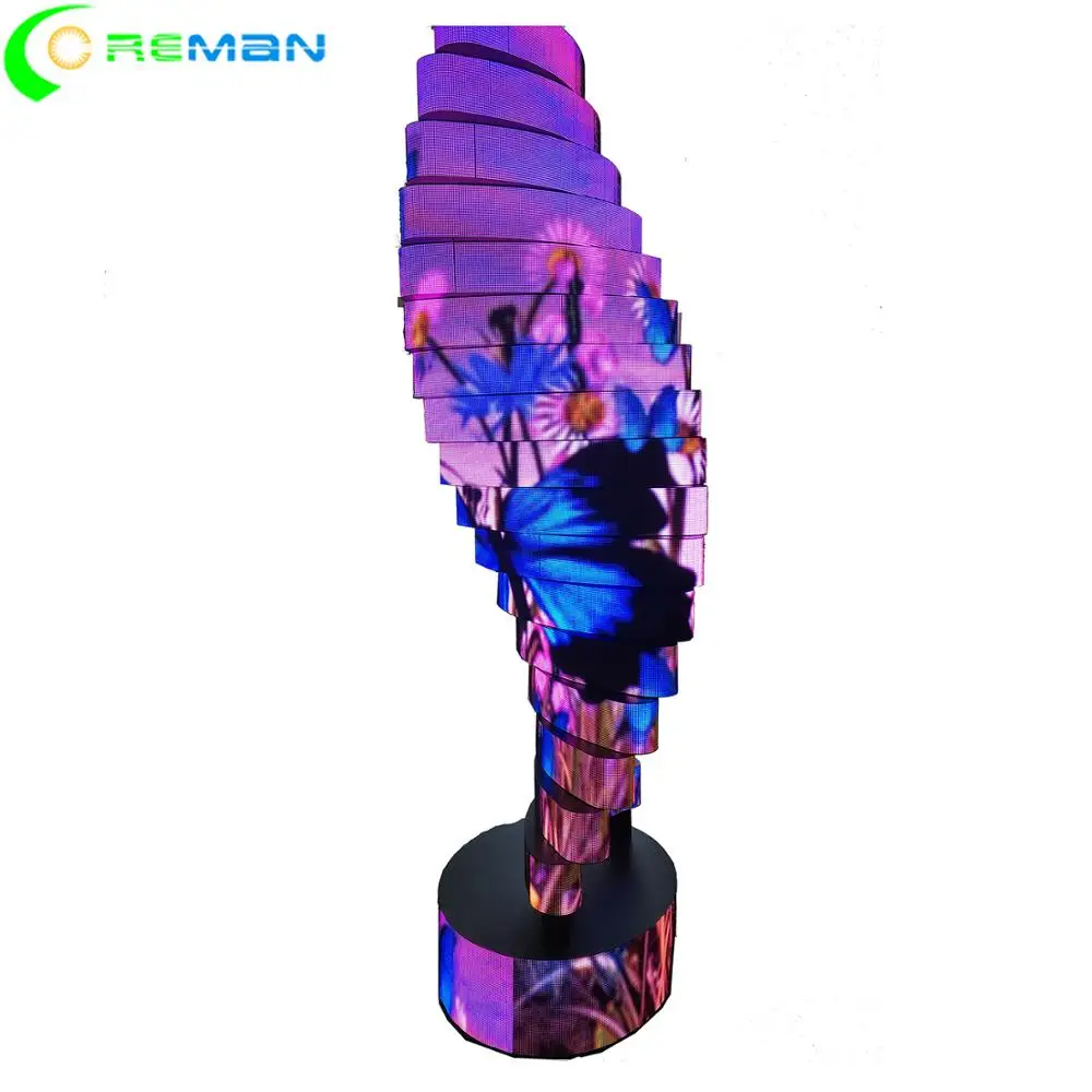 

DIY custom shape led sign flexible soft RGB led module p2.5 , round pillar square pillar led video wall