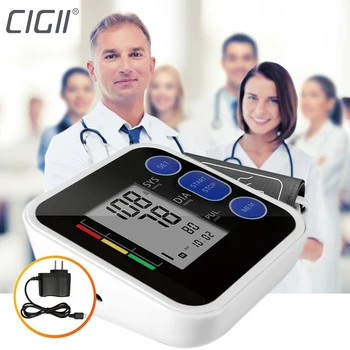 

Cigii Upper Arm blood pressure Pulse monitor LCD Portable Home Health Care 1pcs Digital Tonometer Meter Pulse oximeter