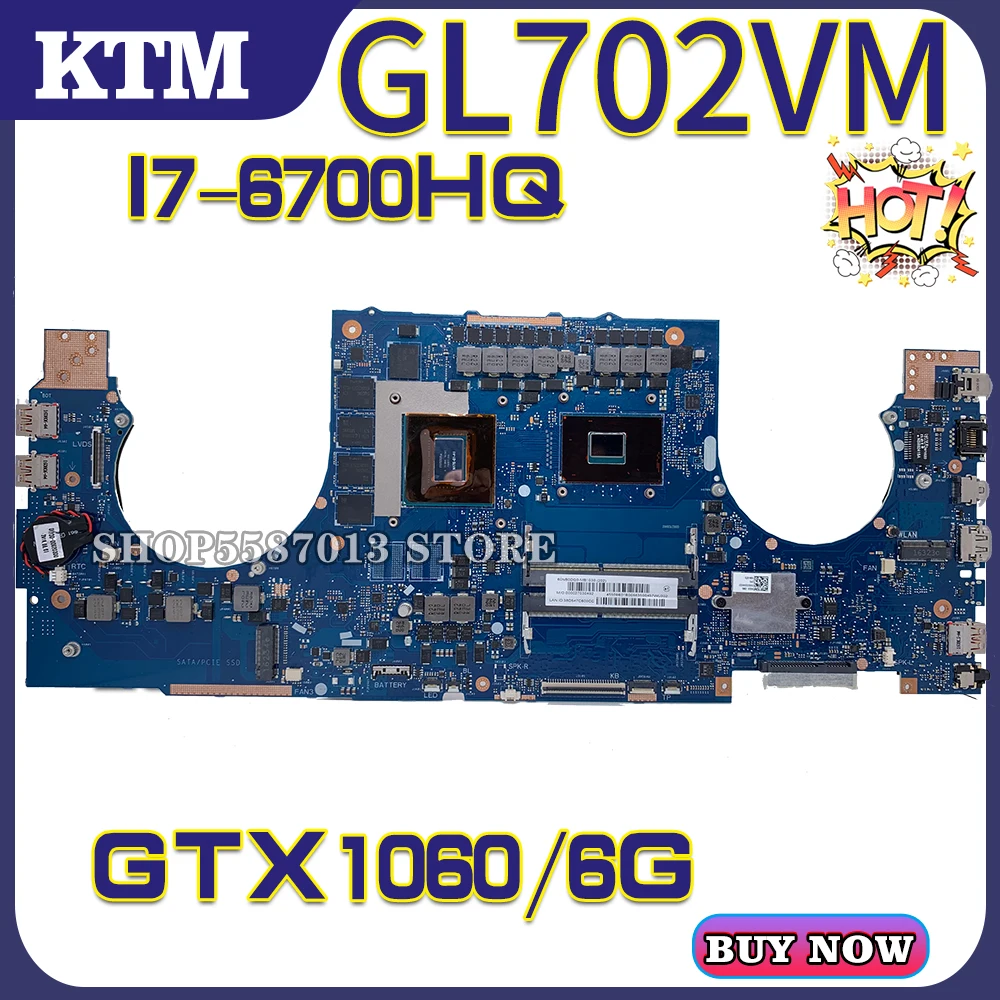 

ROG S7V for ASUS GL702VM GL702VMK GL702VSK GL702VML laptop motherboard mainboard test OK I7-6700HQ cpu GTX1060m/6G