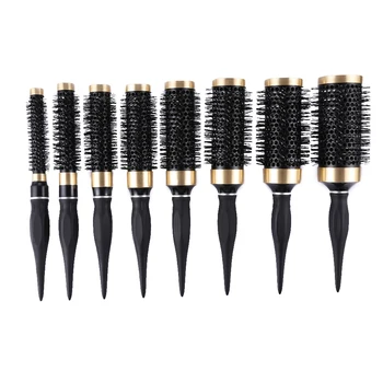

8 size Ceramic Iron Hair Brush Anti-static High Temperature Resistant Round Barrel Comb Hairstyling Drying Curling Tool
