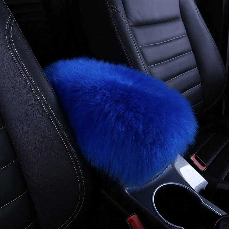 

Car Armrest Pads Cushion Cover Universal Warm Fur Plush Automobile Central Console Armrest Box Soft Cushion Fitment Arm Rest Box