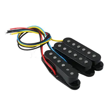 

YIBUY 3x Guitar Neck Bridge Middle Single Coil Pickups SFSA-BK Alnico 5