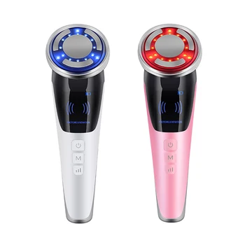 

New 4 in 1 EMS Micro Current Face Lifting Massage Electric Facial Deep Clean Remove Makeup 6 LED Color Light Therapy Machine