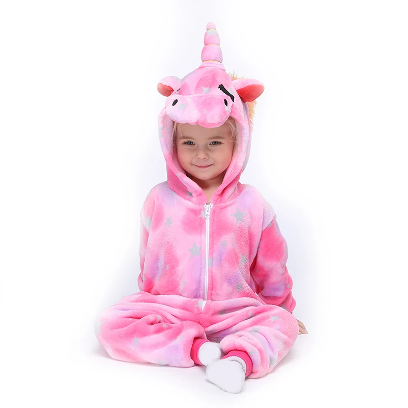 Kids Kigurumis Animal Pegasus Baby Clothes Boys Girls Unicorn Toddler Onesie Romper Child Carnival Clothing Onepiece Costume