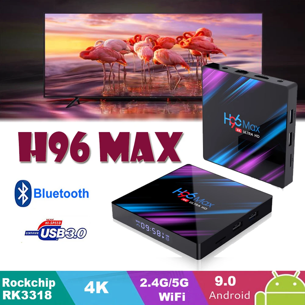 Smart tv box h96 max телеприставка ip tv box на Rockchip boxes RK3318 встроенное программное обеспечение Google Store плеер смарт-консоль Youtube