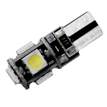

1 pcs T10 Canbus 12V 5050 5 smd 6000K 5W5 W5W LED LED Bulb No Error Wedge Car Side Signal Removal Lamp Super Bright White